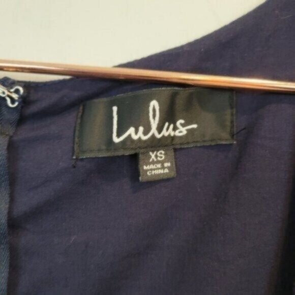 Lulu's | Linen Wide Leg Round Neck Cropped Jump Suit Navy Blue NWT - Picture 7 of 10
